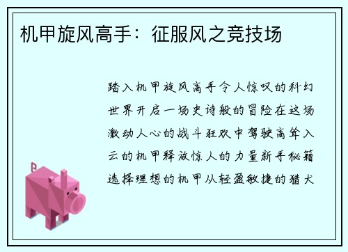 机甲旋风高手：征服风之竞技场